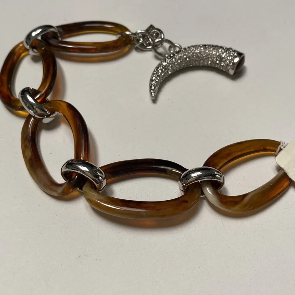 LAUREN RALPH LAUREN Canyon Chic Pave Horn Oval Link Bracelet $68 - Picture 3 of 7